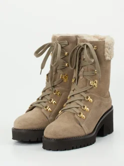 – Schnürboots aus Veloursleder beige*Truman's Outlet