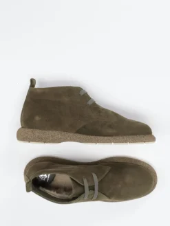 – Schnürstiefelette aus Veloursleder oliv*Truman's Sale