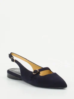 Damen Truman's – Slingpumps aus Veloursleder Dunkel