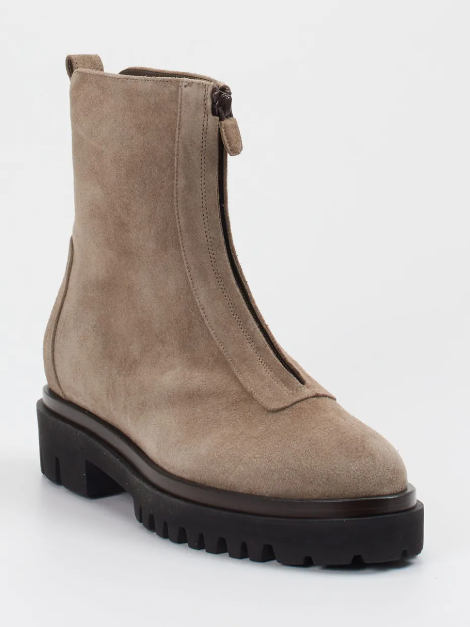 Damen Truman's – Stiefeletten aus Veloursleder in Taupe