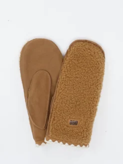 Damen UGG – Fausthandschuhe aus Textil in Cognac