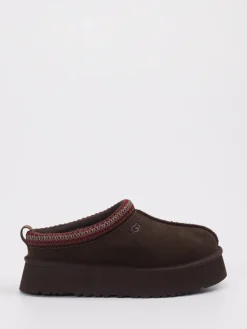Damen UGG – Hausschuh aus Veloursleder dunkel