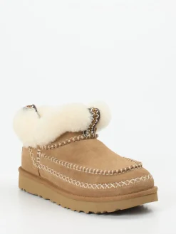 Damen UGG – Hausschuh-Stiefelette aus Veloursleder hell