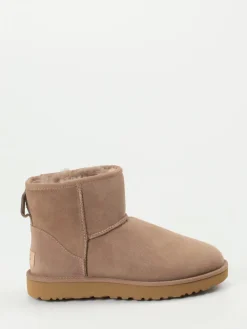 Damen UGG – Lammfell-Boots aus Lammleder in Taupe