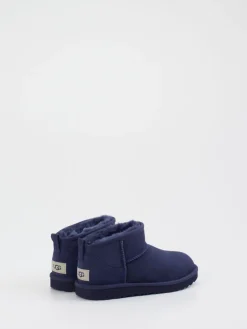Kinder UGG – Lammfell-Boots aus Veloursleder dunkel