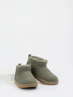 Kinder UGG – Lammfell-Boots aus Veloursleder oliv