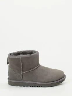 Kinder UGG – Lammfell-Boots aus Veloursleder anthrazit