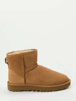 Damen UGG – Lammfell-Boots aus Veloursleder kastanien