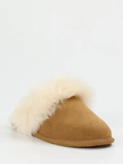 Damen UGG – Lammfell-Hausschuh aus Veloursleder camel