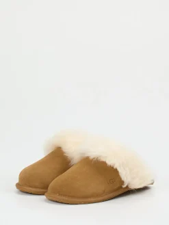 Damen UGG – Lammfell-Hausschuh aus Veloursleder camel