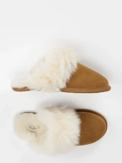 Damen UGG – Lammfell-Hausschuh aus Veloursleder camel