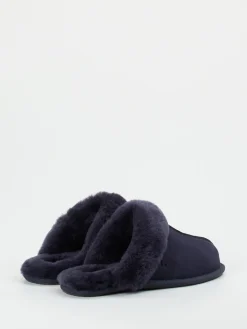 – Lammfell-Pantoffeln aus Veloursleder dunkel*UGG