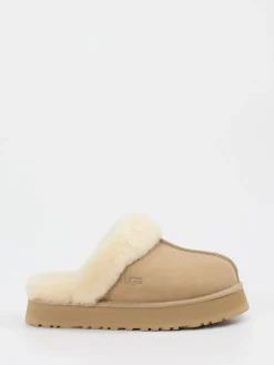 – Lammfell-Pantoffeln aus Veloursleder Beige*UGG Hot