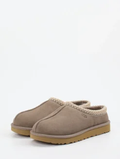 Damen UGG – Lammfell-Slipper aus Veloursleder taupe