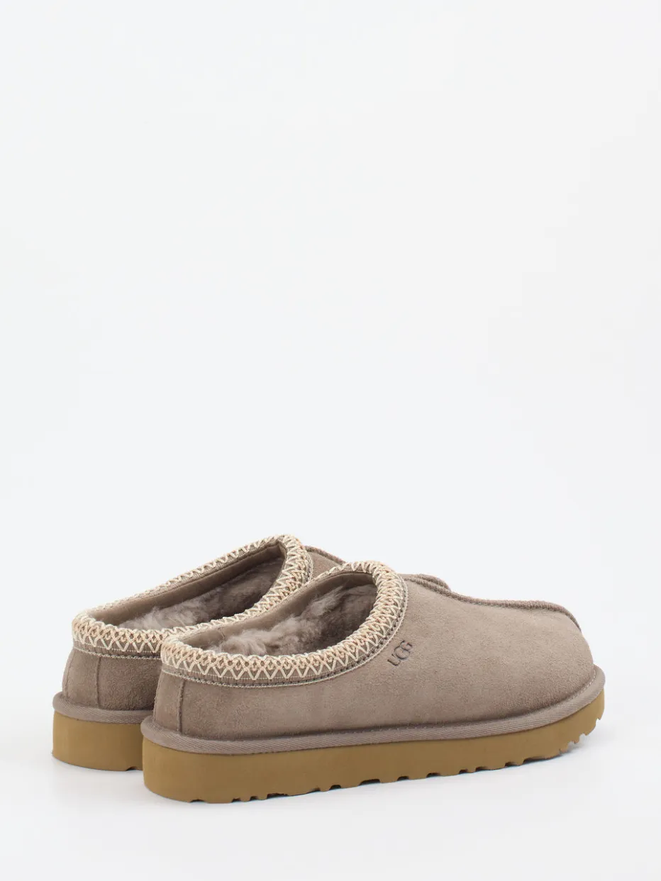 Damen UGG – Lammfell-Slipper aus Veloursleder taupe