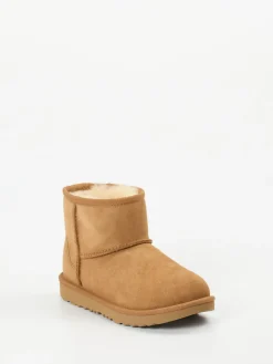 Kinder UGG – Lammfell-Stiefelette aus Veloursleder camel
