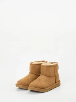 Kinder UGG – Lammfell-Stiefelette aus Veloursleder camel