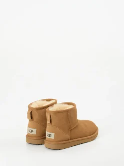 Kinder UGG – Lammfell-Stiefelette aus Veloursleder camel