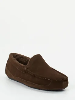 Herren UGG – Mokassin-Hausschuh aus Veloursleder Dunkel