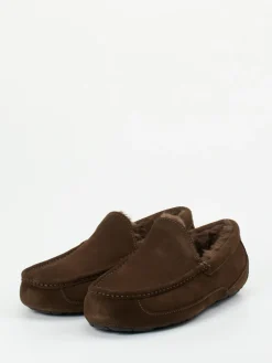 Herren UGG – Mokassin-Hausschuh aus Veloursleder Dunkel