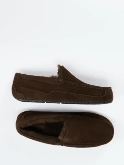 Herren UGG – Mokassin-Hausschuh aus Veloursleder Dunkel