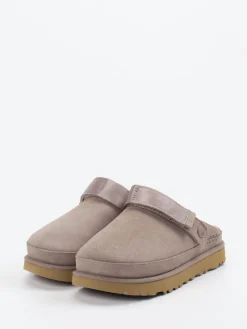 Damen UGG – Pantolette aus Veloursleder in Taupe