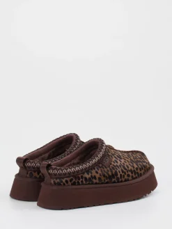 Damen UGG – Plattform-Hausschuh aus Fell mit Leopardmuster