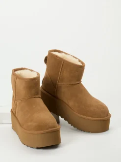 Damen UGG – Stiefeletten aus Veloursleder karamell