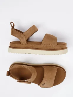 Damen UGG – Trekking-Sandalen aus Veloursleder cognac