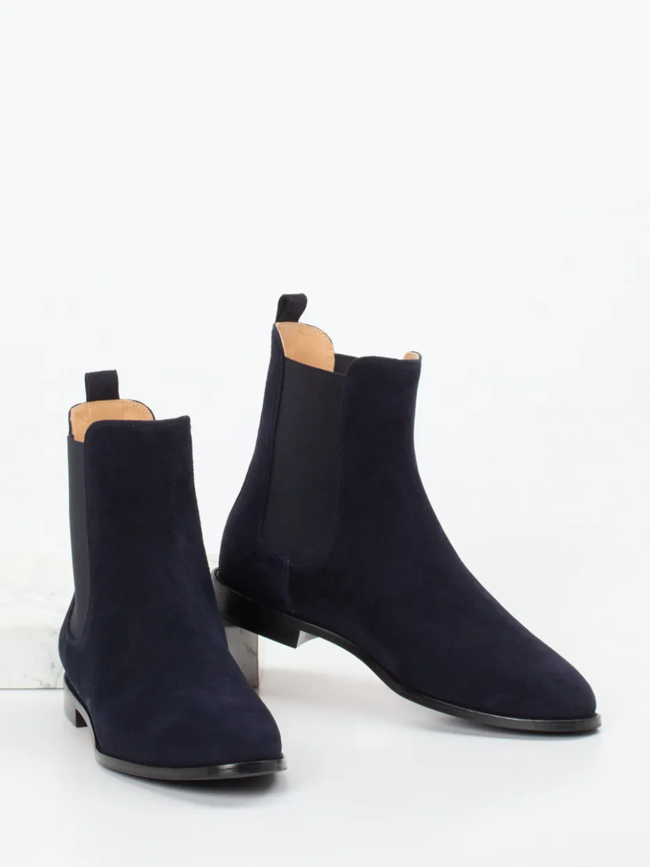 Damen Unützer – Chelsea Boots aus Veloursleder Dunkel