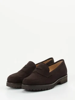 Damen Unützer – Loafer aus Veloursleder dunkel