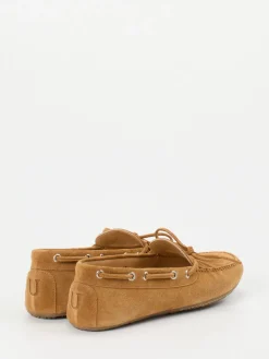 Damen Unützer – Mokassins aus Veloursleder cognacfarben