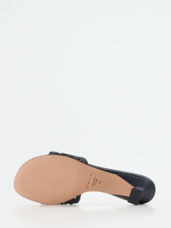 Damen Unützer – Mules aus Flechtleder in Dunkel