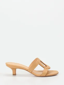 Damen Unützer – Mules aus Kalbleder in Hellbraun