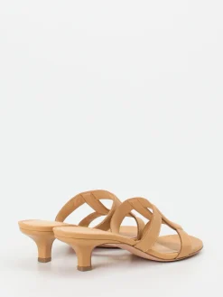 Damen Unützer – Mules aus Kalbleder in Hellbraun