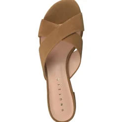 Damen Unützer – Mules aus Veloursleder cognacfarben