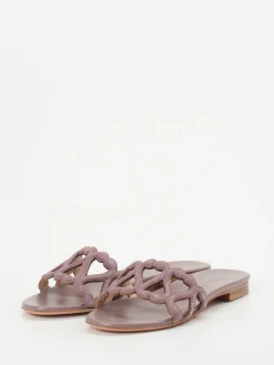 Damen Unützer – Sandale aus Veloursleder in Altrosa