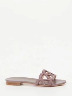 Damen Unützer – Sandale aus Veloursleder in Altrosa