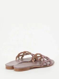 Damen Unützer – Sandale aus Veloursleder in Altrosa