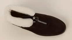 Damen Unützer – Stiefeletten aus Veloursleder dunkel