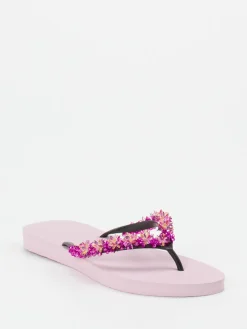 Damen Uzurii – Zehentrenner aus Gummi mit Perlenblüten