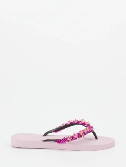 Damen Uzurii – Zehentrenner aus Gummi mit Perlenblüten