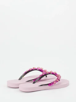 Damen Uzurii – Zehentrenner aus Gummi mit Perlenblüten