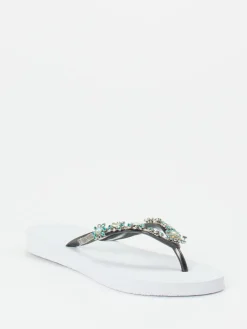 Damen Uzurii – Zehentrenner aus Gummi mit Strassbesatz