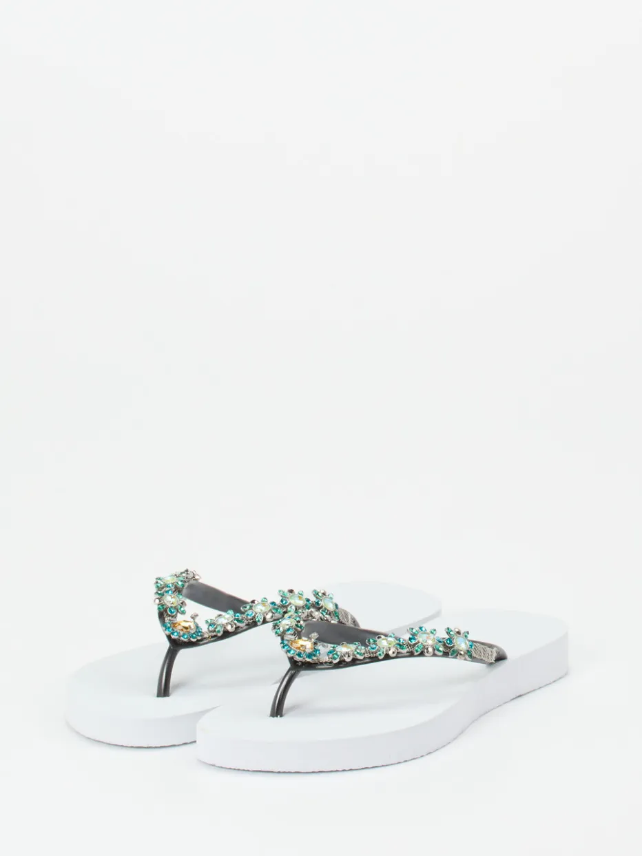 Damen Uzurii – Zehentrenner aus Gummi mit Strassbesatz