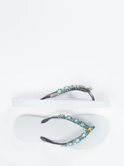 Damen Uzurii – Zehentrenner aus Gummi mit Strassbesatz