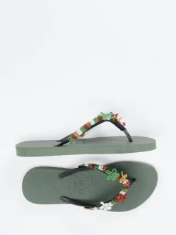 – Zehentrenner aus Gummi mit Perlenstickerei*Uzurii Online