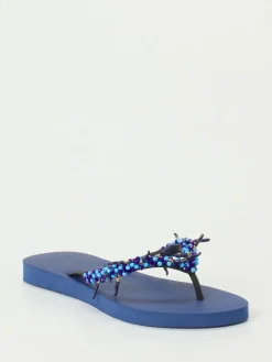 Damen Uzurii – Zehentrenner aus Gummi mit Perlenbesatz