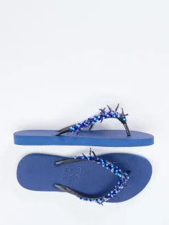 Damen Uzurii – Zehentrenner aus Gummi mit Perlenbesatz