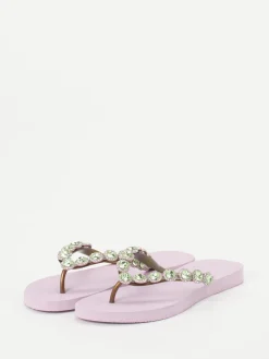 – Zehentrenner aus Gummi mit Strass in Flieder*Uzurii Discount